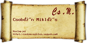 Csobán Miklós névjegykártya