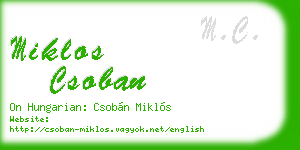 miklos csoban business card
